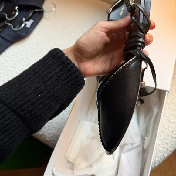 The Row Charlotte Flat Sandal (Black) (size 37.5) - Picture 6 of 8